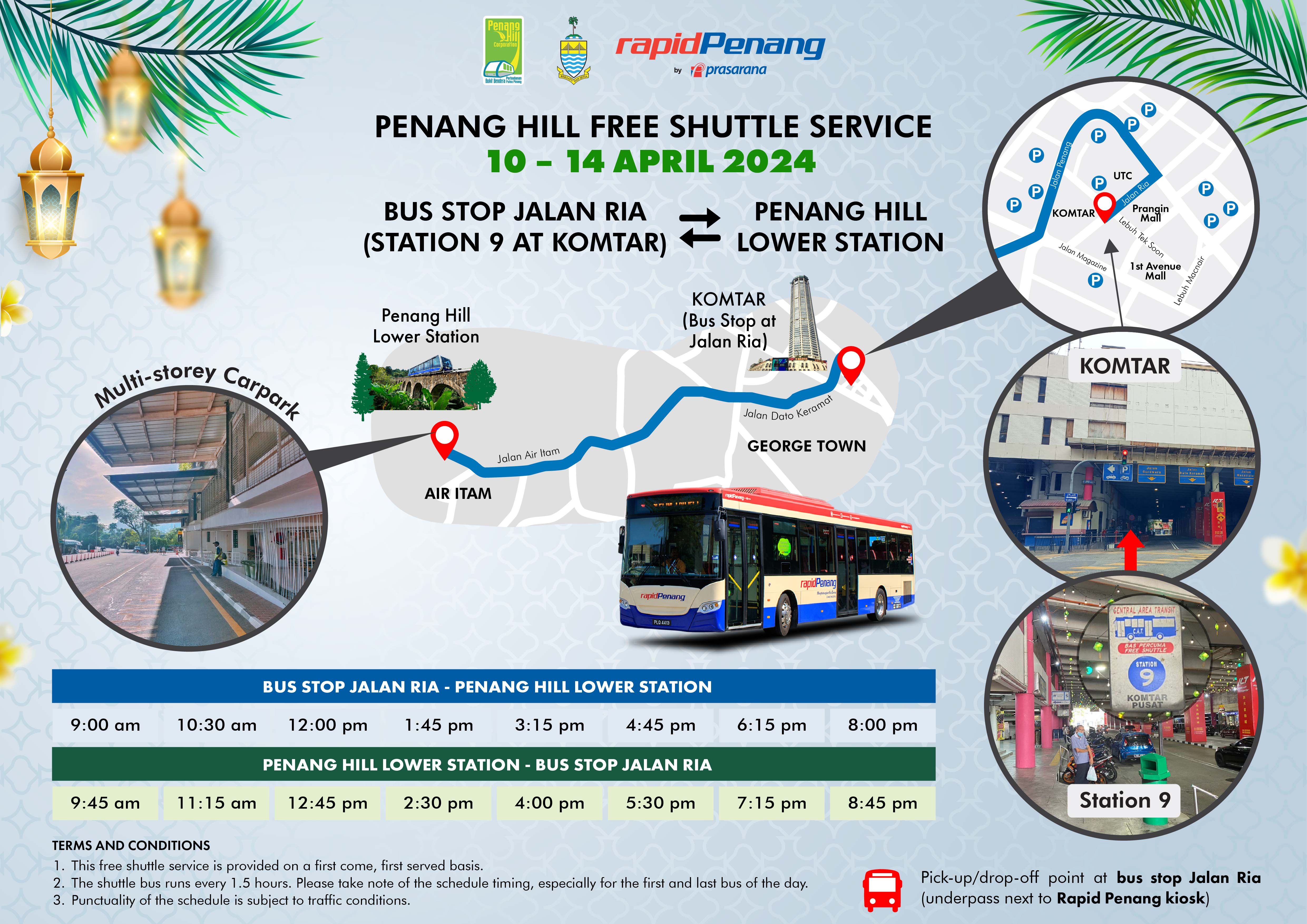 Penang Hill Free Shuttle Service (10 - 14 April 2024)